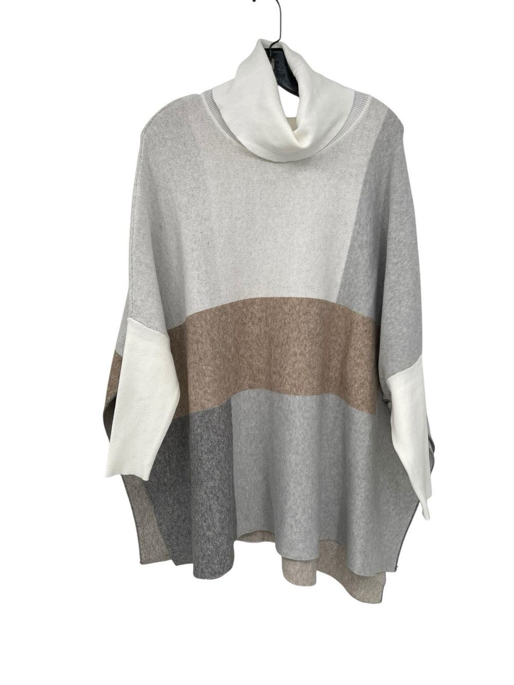 NWT Joseph Ribkoff Tunic Sweater Vanilla Multi Color Blocked Turtleneck XS / S